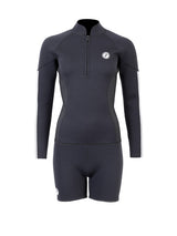 Two Bare Feet Unisex Perspective Half Zip 2.5mm Wetsuit Jacket & Hotpants Set (Black/Grey/Grey)