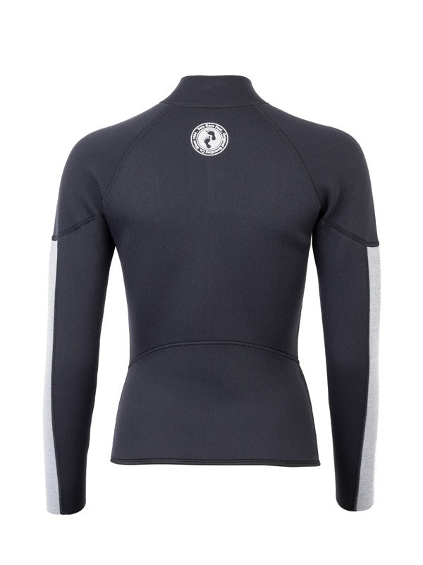Two Bare Feet Unisex Perspective Half Zip 2.5mm Wetsuit Jacket & Hotpants Set (Black/Grey/Grey)
