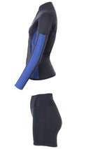 Two Bare Feet Unisex Perspective Full Zip 2.5mm Wetsuit Jacket & Hotpants Set (Black/Blue)