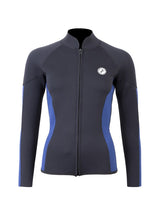 Two Bare Feet Unisex Perspective Full Zip 2.5mm Wetsuit Jacket & Shorts Set (Black/Blue)