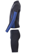 Two Bare Feet Perspective Full Zip 2.5mm Wetsuit Jacket & Shorts Set (Black/Blue)