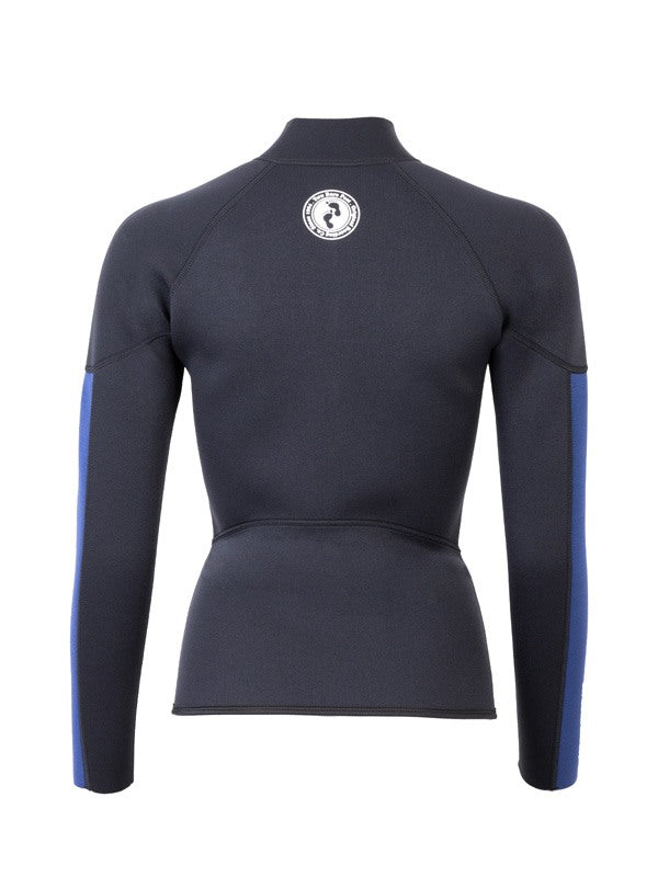 Two Bare Feet Unisex Perspective Full Zip 2.5mm Wetsuit Jacket & Shorts Set (Black/Blue)