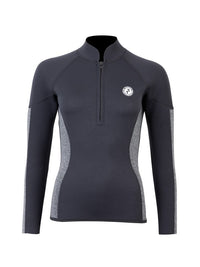 Two Bare Feet Unisex Perspective Half Zip 2.5mm Wetsuit Jacket & Hotpants Set (Black/Grey)