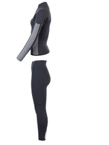 Two Bare Feet Unisex Perspective Half Zip 2.5mm Wetsuit Jacket & Pants Set (Black/Grey)