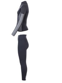 Two Bare Feet Unisex Perspective Full Zip 2.5mm Wetsuit Jacket & Pants Set (Black/Grey)