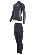 Two Bare Feet Unisex Perspective Full Zip 2.5mm Wetsuit Jacket & Pants Set (Black/Grey)