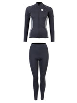 Two Bare Feet Unisex Perspective Full Zip 2.5mm Wetsuit Jacket & Pants Set (Black/Grey)