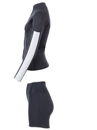 Two Bare Feet Unisex Perspective Full Zip 2.5mm Wetsuit Jacket & Hotpants Set (Black/Grey/Grey)