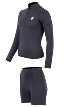 Two Bare Feet Unisex Perspective Half Zip 2.5mm Wetsuit Jacket & Hotpants Set (Black)