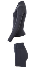Two Bare Feet Unisex Perspective Half Zip 2.5mm Wetsuit Jacket & Hotpants Set (Black)