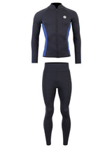 Two Bare Feet Perspective Full Zip 2.5mm Wetsuit Jacket & Pants Set (Black/Blue)