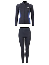 Two Bare Feet Unisex Perspective Full Zip 2.5mm Wetsuit Jacket & Pants Set (Black/Blue)