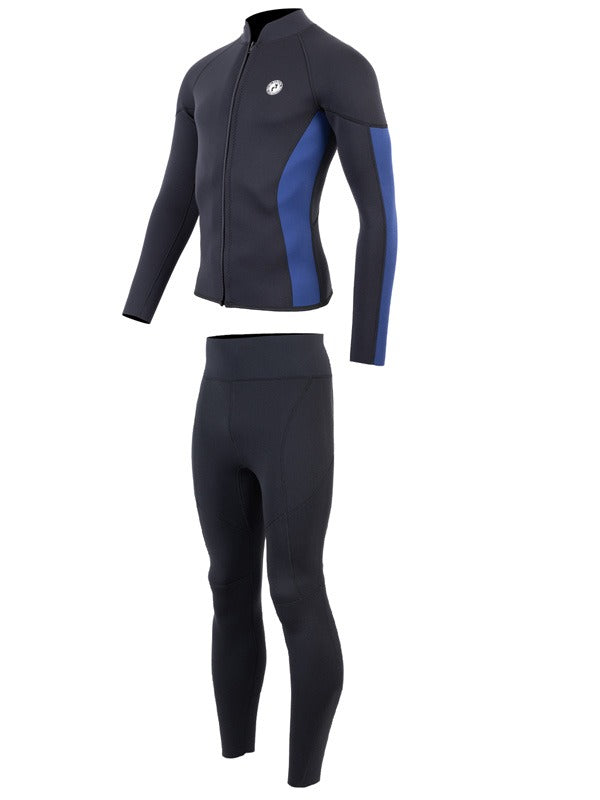 Two Bare Feet Perspective Full Zip 2.5mm Wetsuit Jacket & Pants Set (Black/Blue)