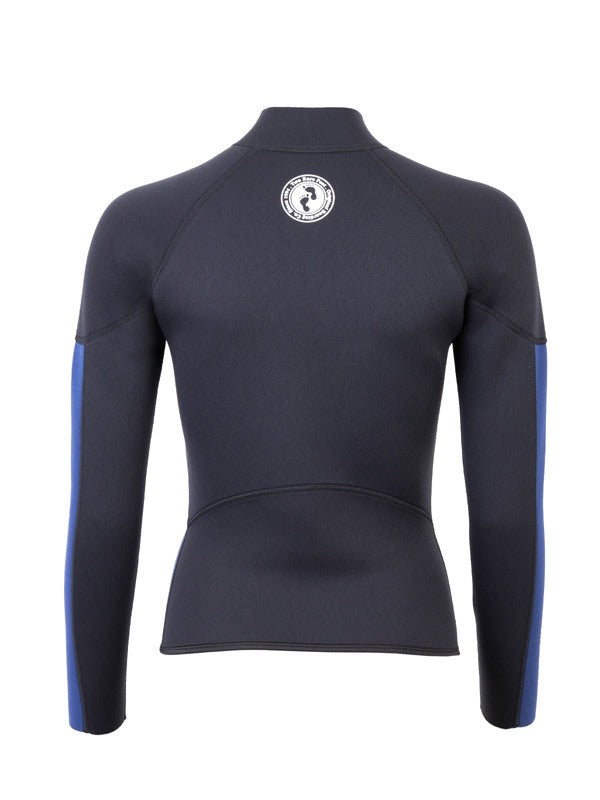 Two Bare Feet Unisex Perspective Half Zip 2.5mm Wetsuit Jacket & Hotpants Set (Black/Blue)