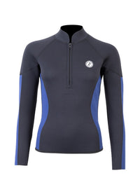Two Bare Feet Unisex Perspective Half Zip 2.5mm Wetsuit Jacket & Hotpants Set (Black/Blue)