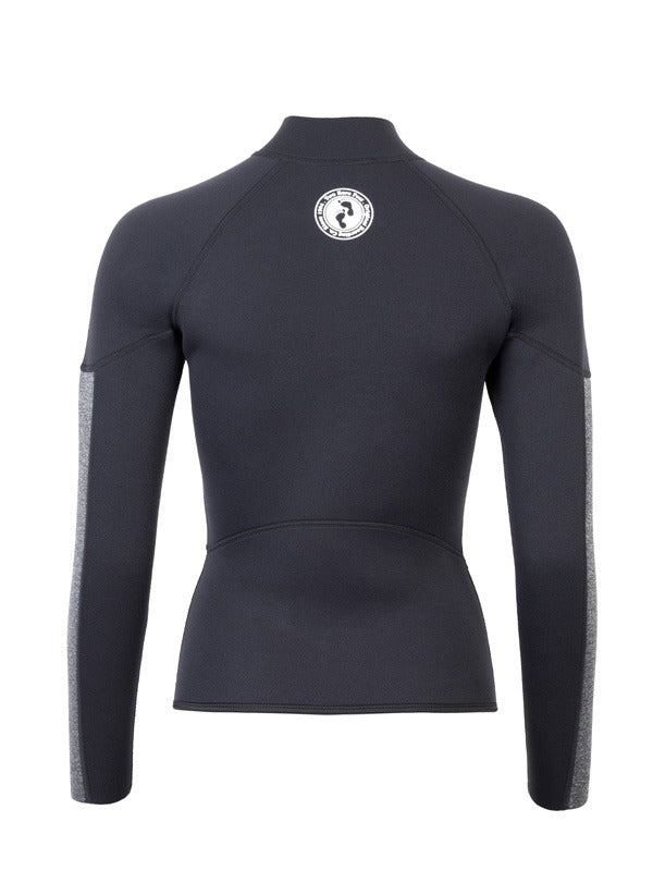 Two Bare Feet Unisex Perspective Full Zip 2.5mm Wetsuit Jacket & Hotpants Set (Black/Grey)