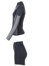 Two Bare Feet Unisex Perspective Full Zip 2.5mm Wetsuit Jacket & Hotpants Set (Black/Grey)