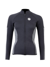 Two Bare Feet Unisex Perspective Full Zip 2.5mm Wetsuit Jacket & Hotpants Set (Black/Grey)