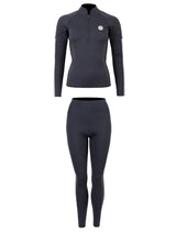 Two Bare Feet Unisex Perspective Half Zip 2.5mm Wetsuit Jacket & Pants Set (Black/Grey/Grey)