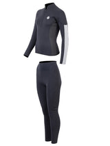 Two Bare Feet Unisex Perspective Half Zip 2.5mm Wetsuit Jacket & Pants Set (Black/Grey/Grey)