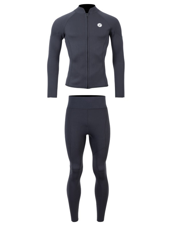 Two Bare Feet Perspective Full Zip 2.5mm Wetsuit Jacket & Pants Set (Black)