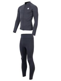 Two Bare Feet Perspective Full Zip 2.5mm Wetsuit Jacket & Pants Set (Black)
