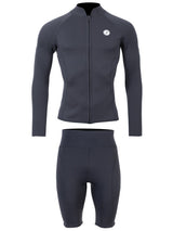 Two Bare Feet Perspective Full Zip 2.5mm Wetsuit Jacket & Shorts Set (Black)