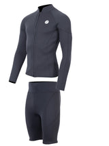 Two Bare Feet Perspective Full Zip 2.5mm Wetsuit Jacket & Shorts Set (Black)