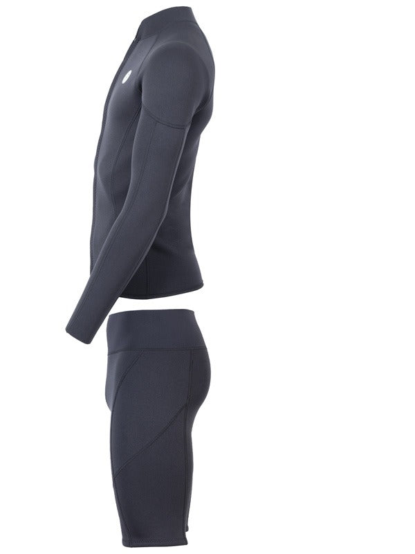 Two Bare Feet Perspective Full Zip 2.5mm Wetsuit Jacket & Shorts Set (Black)