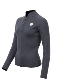 Two Bare Feet Unisex Perspective Full Zip 2.5mm Wetsuit Jacket (Black)
