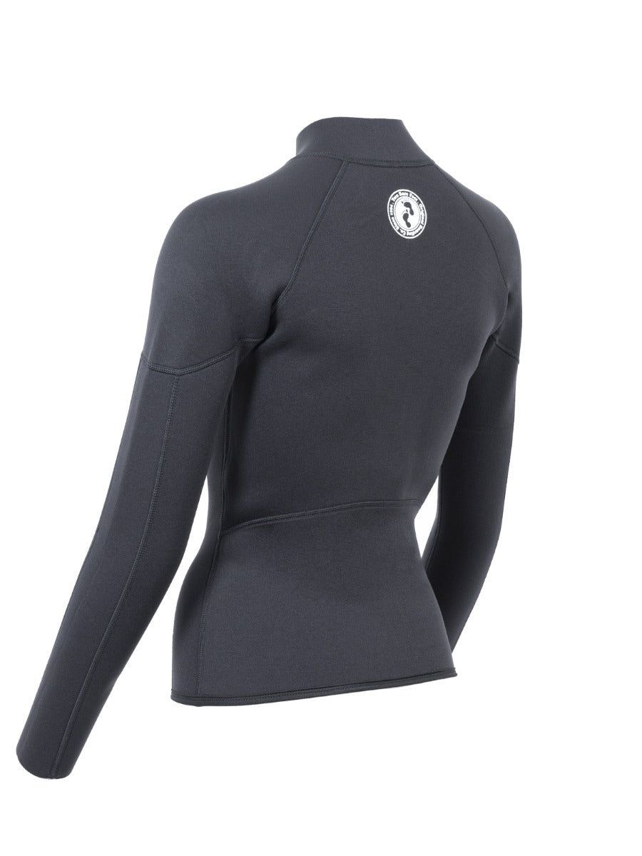 Two Bare Feet Unisex Perspective Full Zip 2.5mm Wetsuit Jacket (Black)