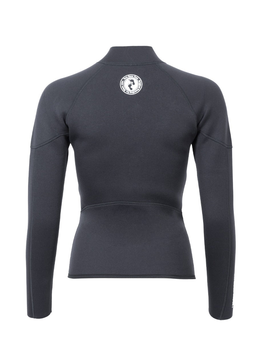 Two Bare Feet Unisex Perspective Full Zip 2.5mm Wetsuit Jacket (Black)