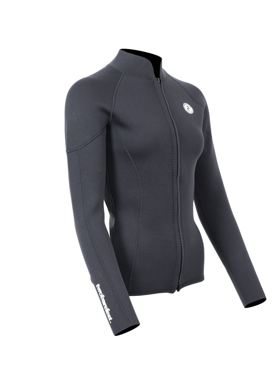 Two Bare Feet Unisex Perspective Full Zip 2.5mm Wetsuit Jacket (Black)