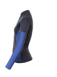 Two Bare Feet Unisex Perspective Full Zip 2.5mm Wetsuit Jacket (Black/Blue)