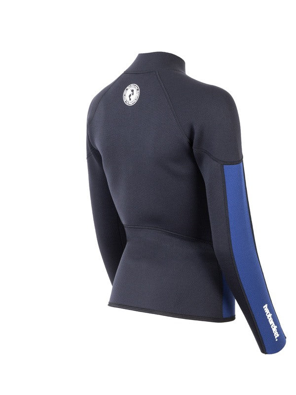 Two Bare Feet Unisex Perspective Full Zip 2.5mm Wetsuit Jacket (Black/Blue)