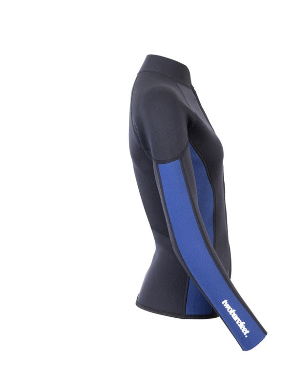 Two Bare Feet Unisex Perspective Full Zip 2.5mm Wetsuit Jacket (Black/Blue)
