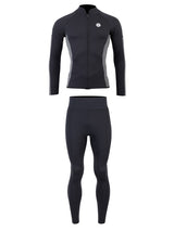 Two Bare Feet Perspective Full Zip 2.5mm Wetsuit Jacket & Pants Set (Black/Grey)
