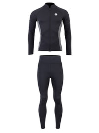 Two Bare Feet Perspective Full Zip 2.5mm Wetsuit Jacket & Pants Set (Black/Grey)