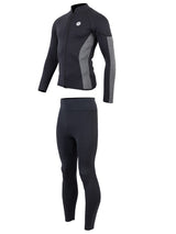 Two Bare Feet Perspective Full Zip 2.5mm Wetsuit Jacket & Pants Set (Black/Grey)