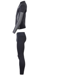 Two Bare Feet Perspective Full Zip 2.5mm Wetsuit Jacket & Pants Set (Black/Grey)