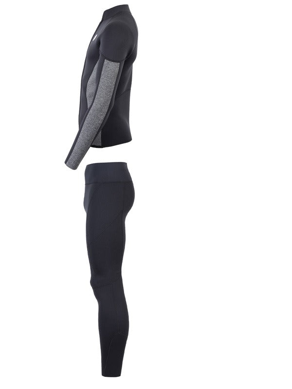 Two Bare Feet Perspective Full Zip 2.5mm Wetsuit Jacket & Pants Set (Black/Grey)