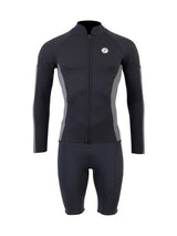 Two Bare Feet Perspective Full Zip 2.5mm Wetsuit Jacket & Shorts Set (Black/Grey)