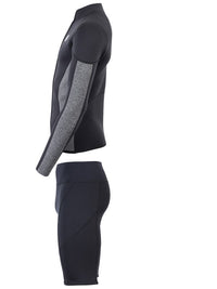 Two Bare Feet Perspective Full Zip 2.5mm Wetsuit Jacket & Shorts Set (Black/Grey)