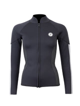 Two Bare Feet Unisex Perspective Full Zip 2.5mm Wetsuit Jacket (Black/Grey/Grey)