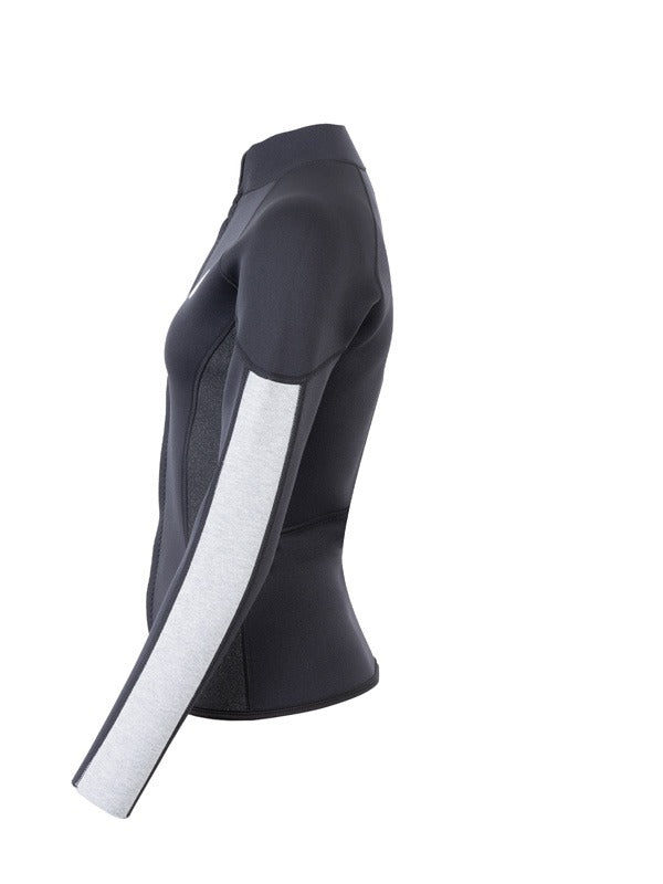 Two Bare Feet Unisex Perspective Full Zip 2.5mm Wetsuit Jacket (Black/Grey/Grey)