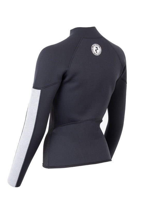 Two Bare Feet Unisex Perspective Full Zip 2.5mm Wetsuit Jacket (Black/Grey/Grey)