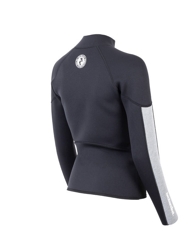 Two Bare Feet Unisex Perspective Full Zip 2.5mm Wetsuit Jacket (Black/Grey/Grey)