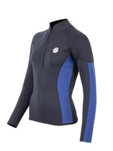 Two Bare Feet Unisex Perspective Half Zip 2.5mm Wetsuit Jacket (Black/Blue)