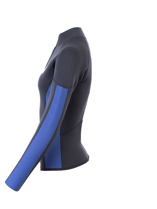 Two Bare Feet Unisex Perspective Half Zip 2.5mm Wetsuit Jacket (Black/Blue)