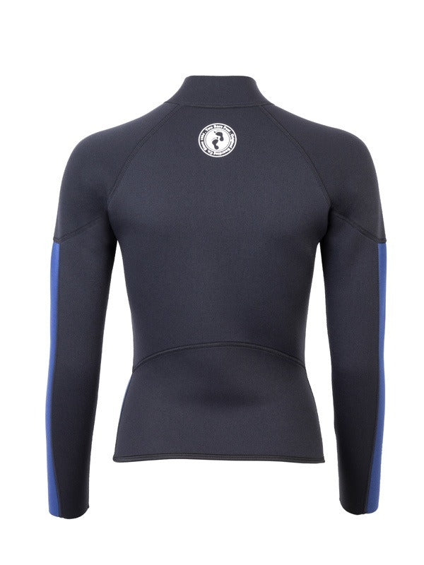 Two Bare Feet Unisex Perspective Half Zip 2.5mm Wetsuit Jacket (Black/Blue)